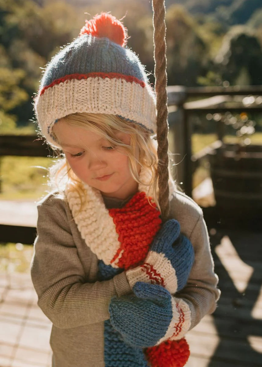 Beanie | Teddy | Blue and Red