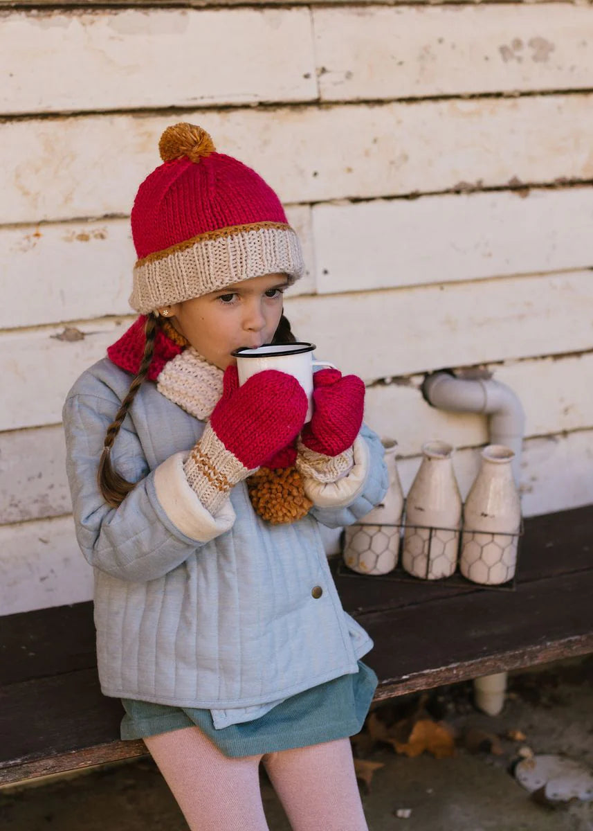 Beanie | Teddy | Fushcia and Caramel