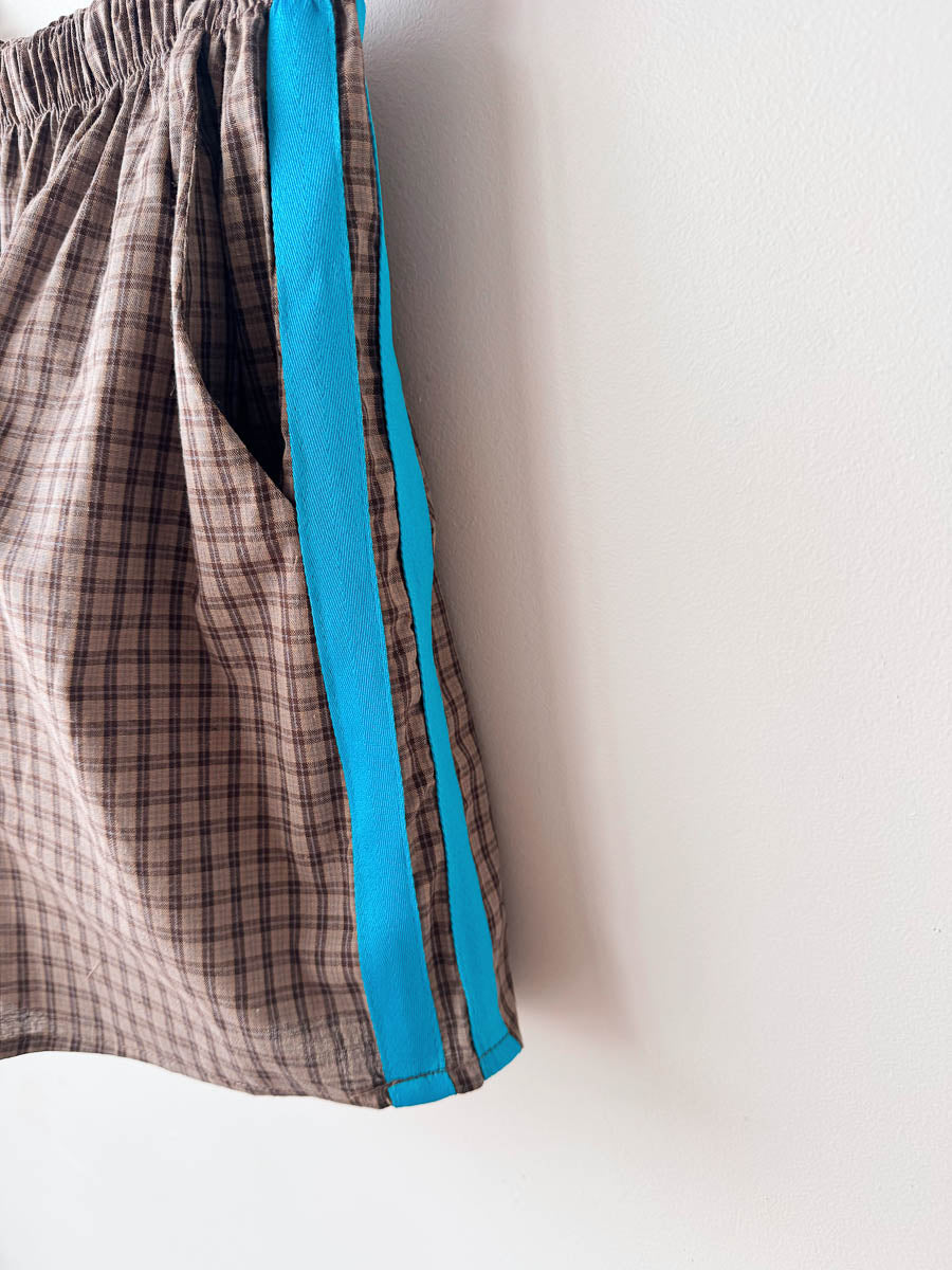 Women's Shorts | Gingham/Blue Race Stripe