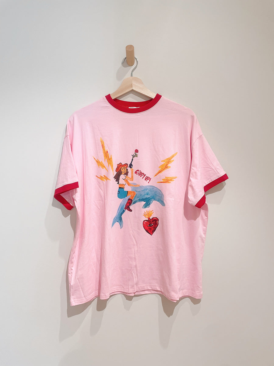 Womens SS Tee | Giddy Up Pink/Red