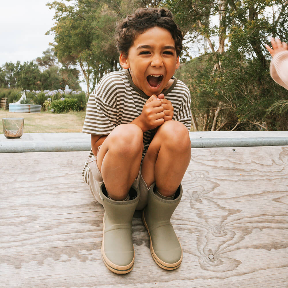 Andie Kids Gumboot | Khaki Green