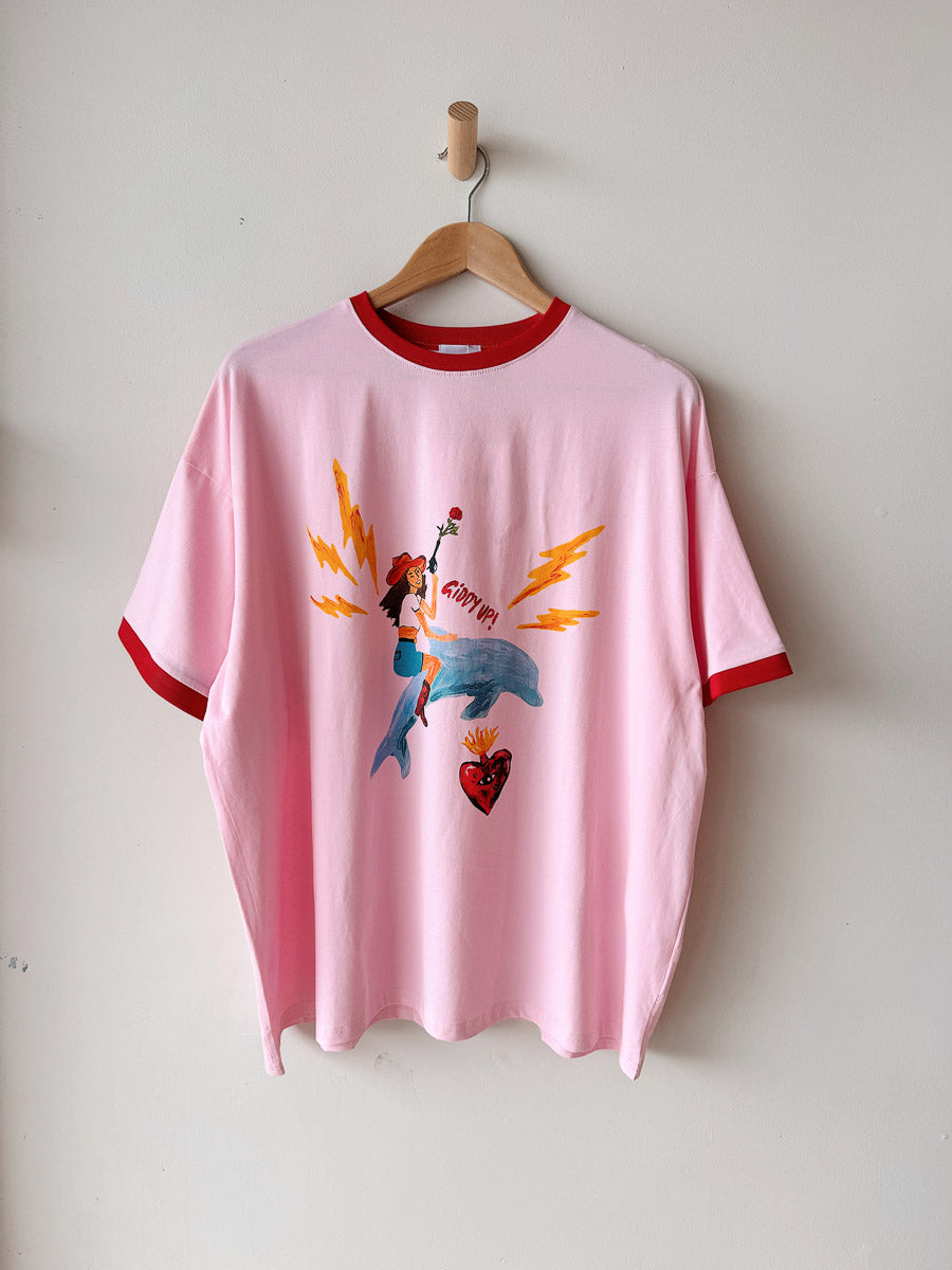 Womens SS Tee | Giddy Up Pink/Red