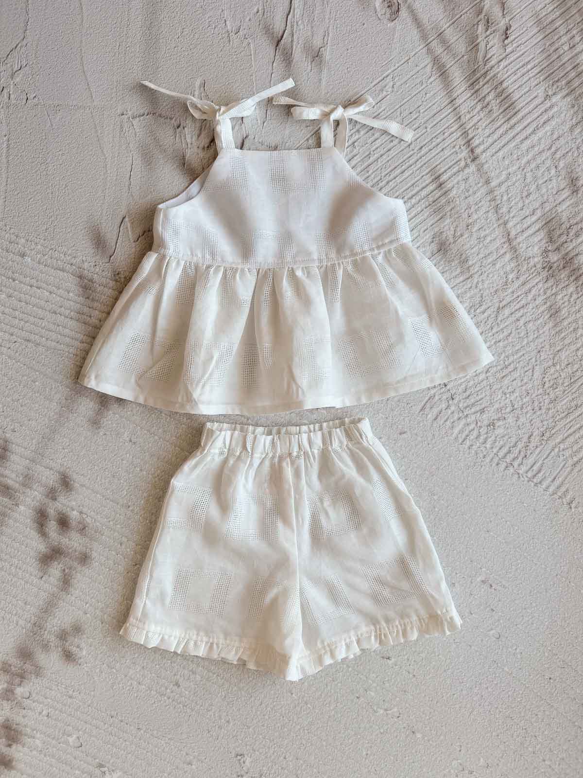 Linen Peplum Tie Up Singlet | Handmade
