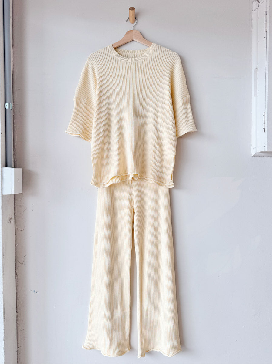 Women's Fine Rib SET | Butter
