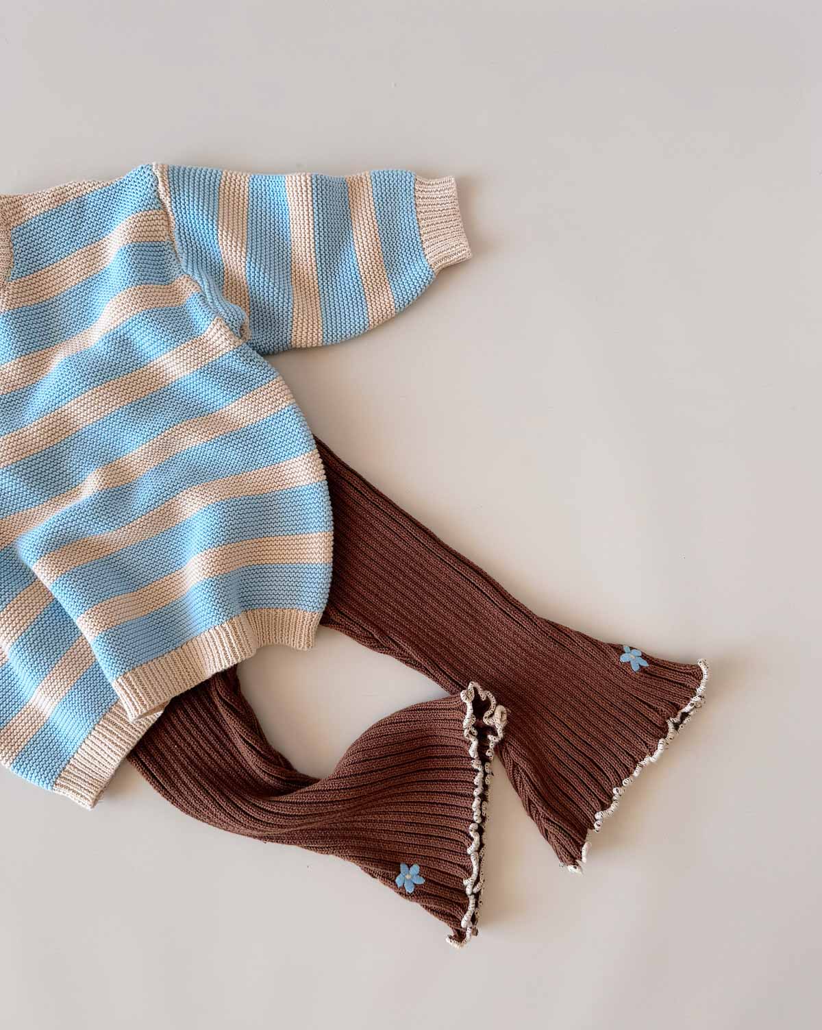 Cotton Knit Jumper | Sky Stripe