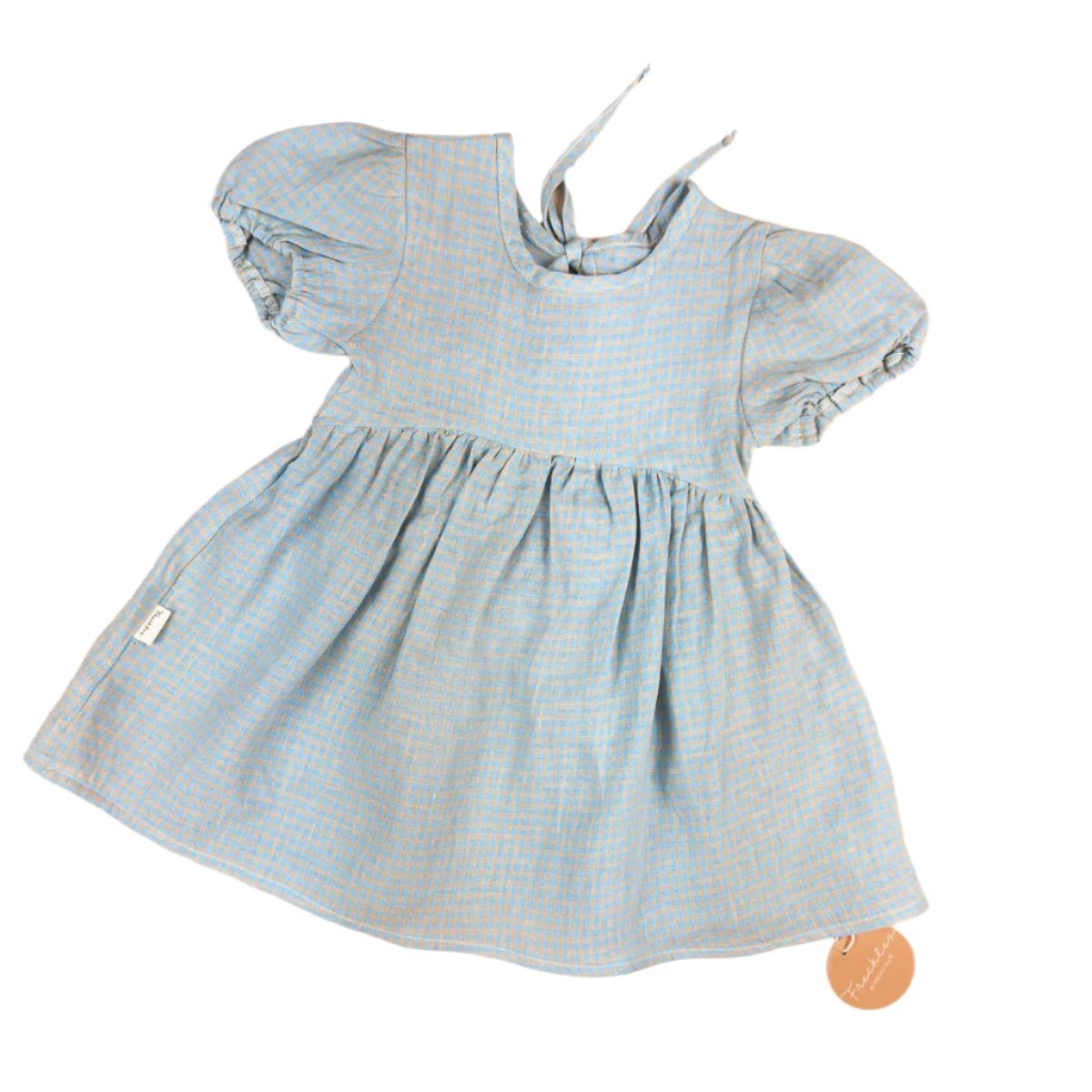 Pippa Linen Dress | Seafoam Blue Petite Check