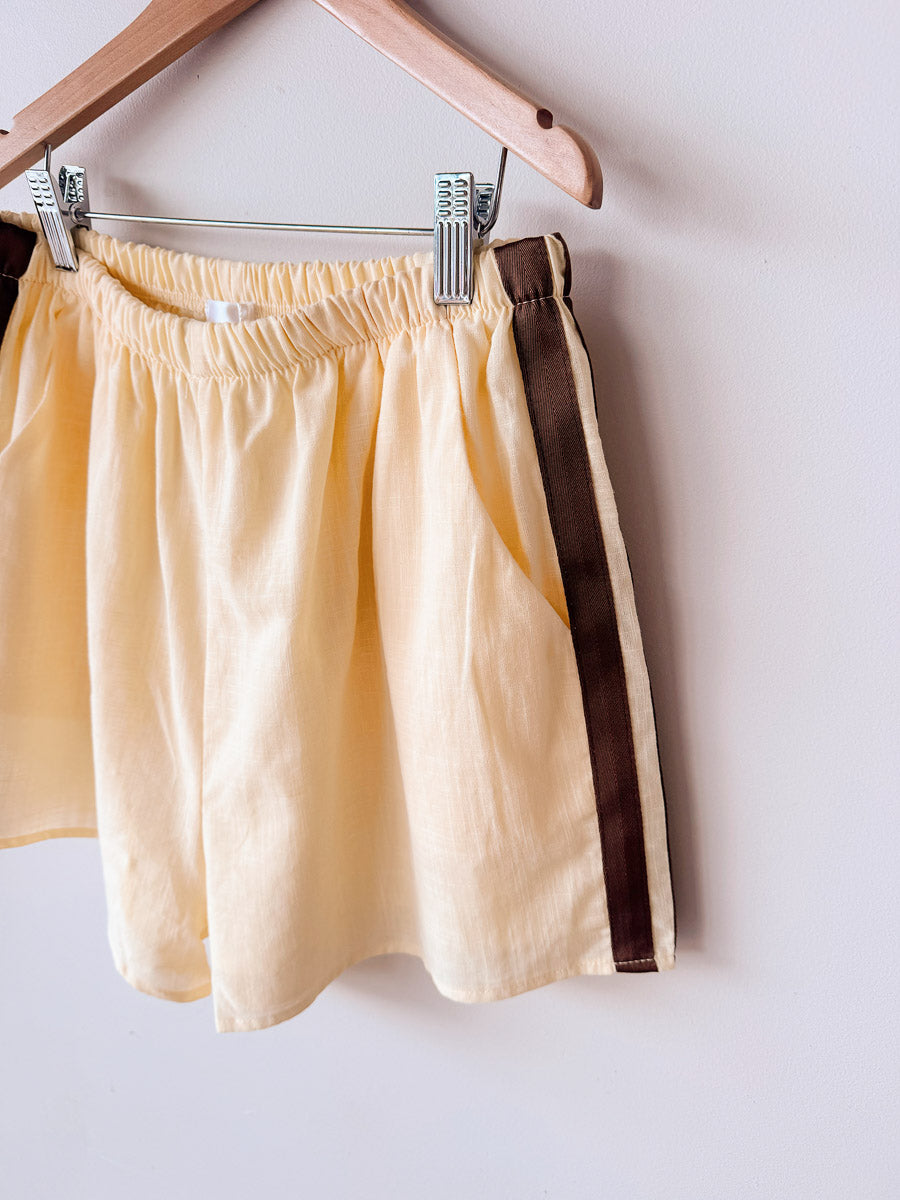 Women's Shorts | Yellow/Choc Racer Stripe
