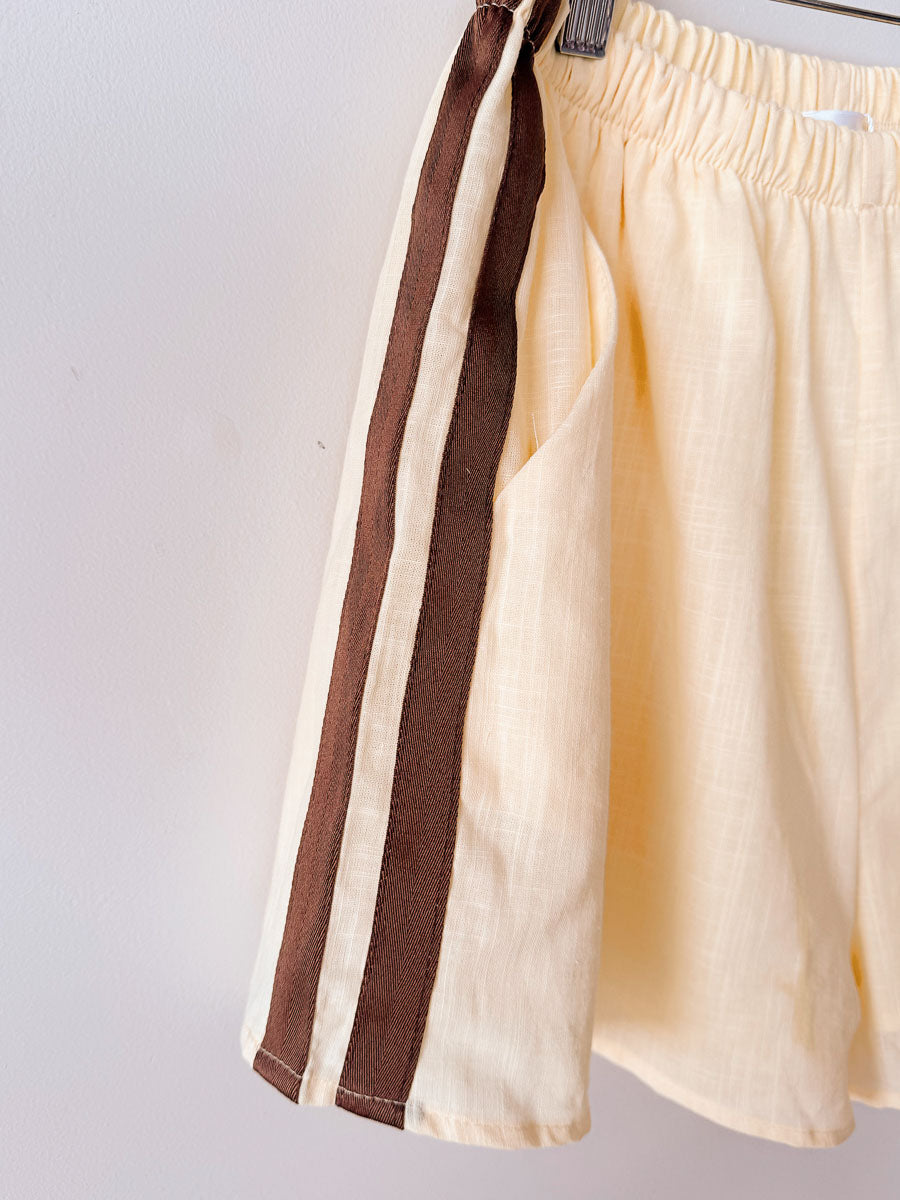 Women's Shorts | Yellow/Choc Racer Stripe
