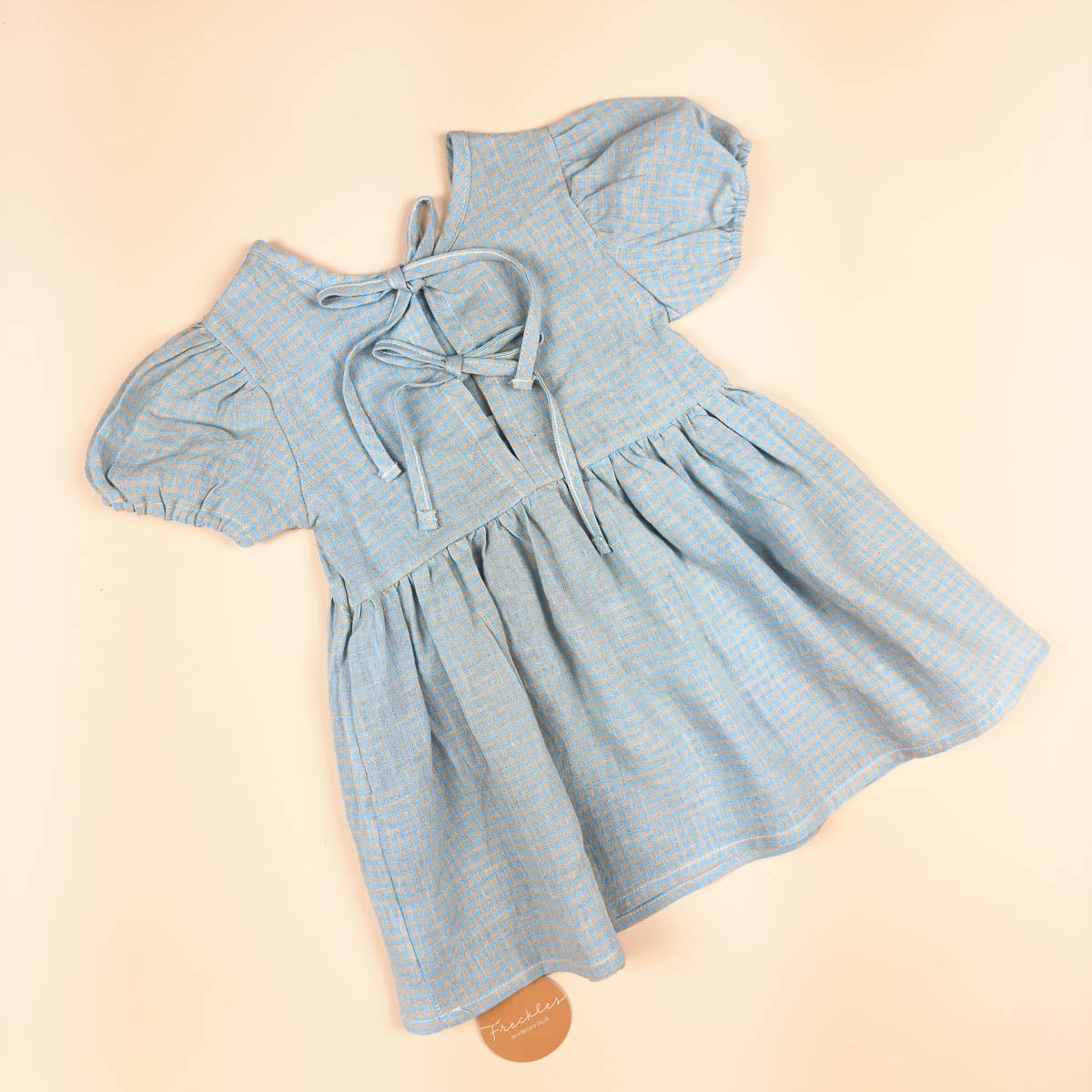 Pippa Linen Dress | Seafoam Blue Petite Check