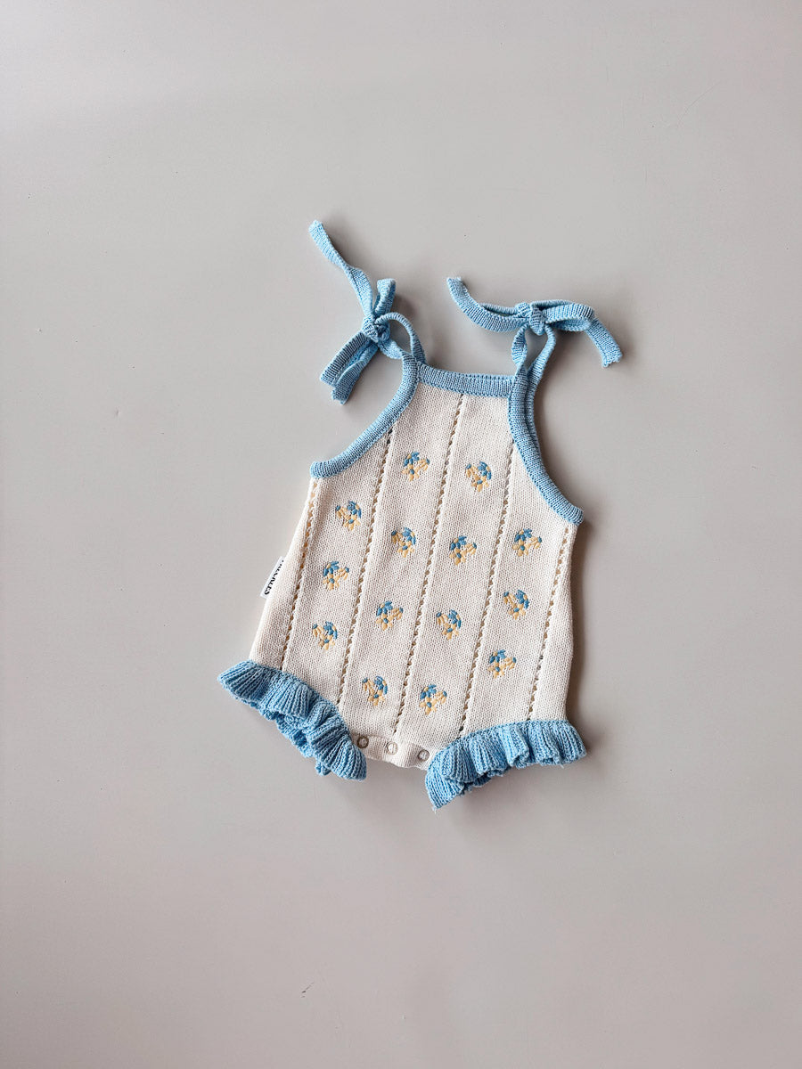 Bloom Pointelle Tie Romper | Pansy