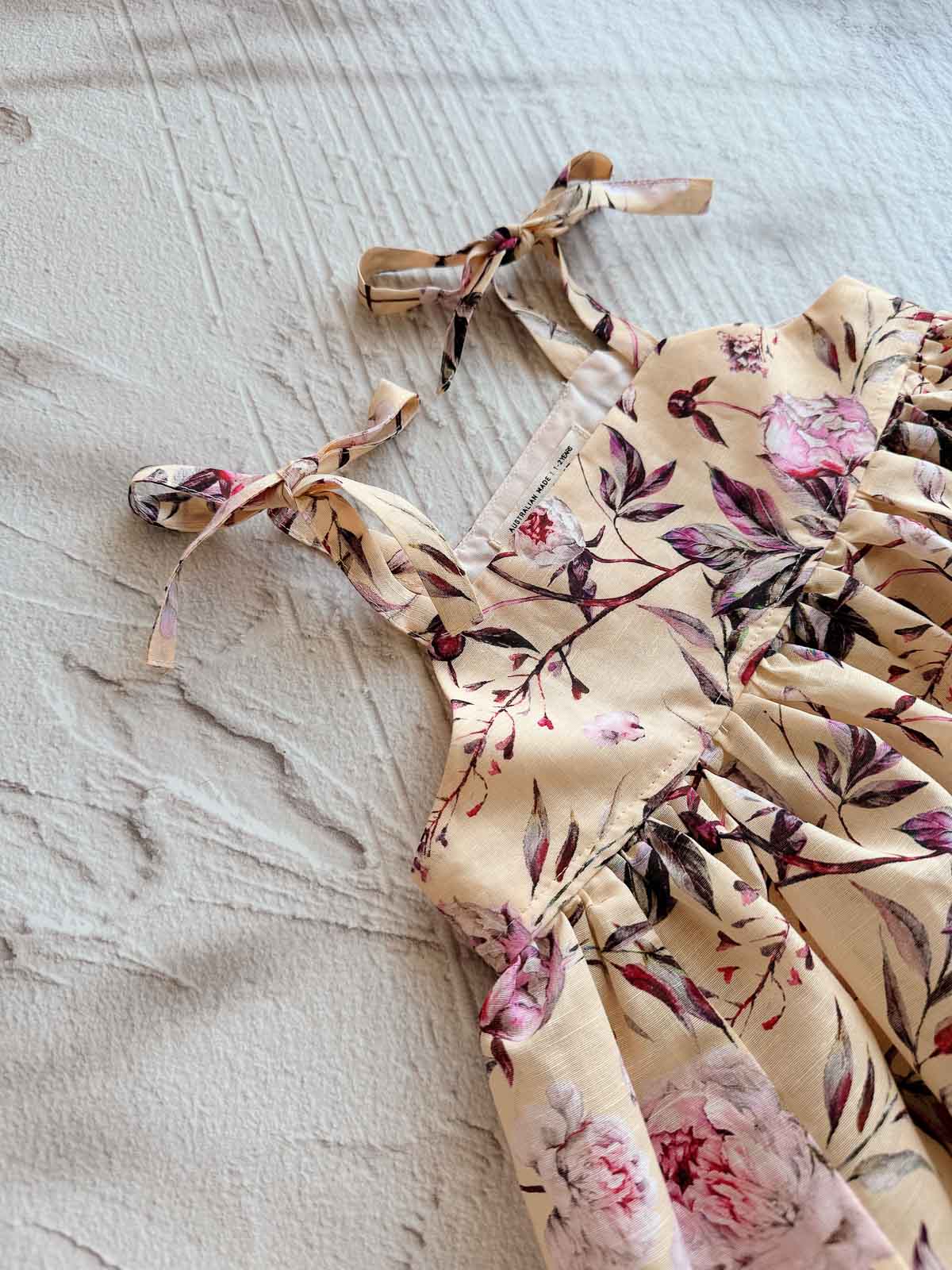Honey Floral Linen Dress | Handmade