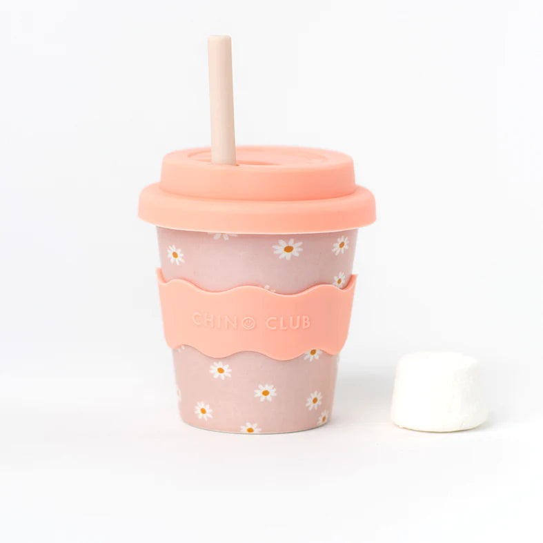 Reusable Baby Chino Cup l Pink Daisy