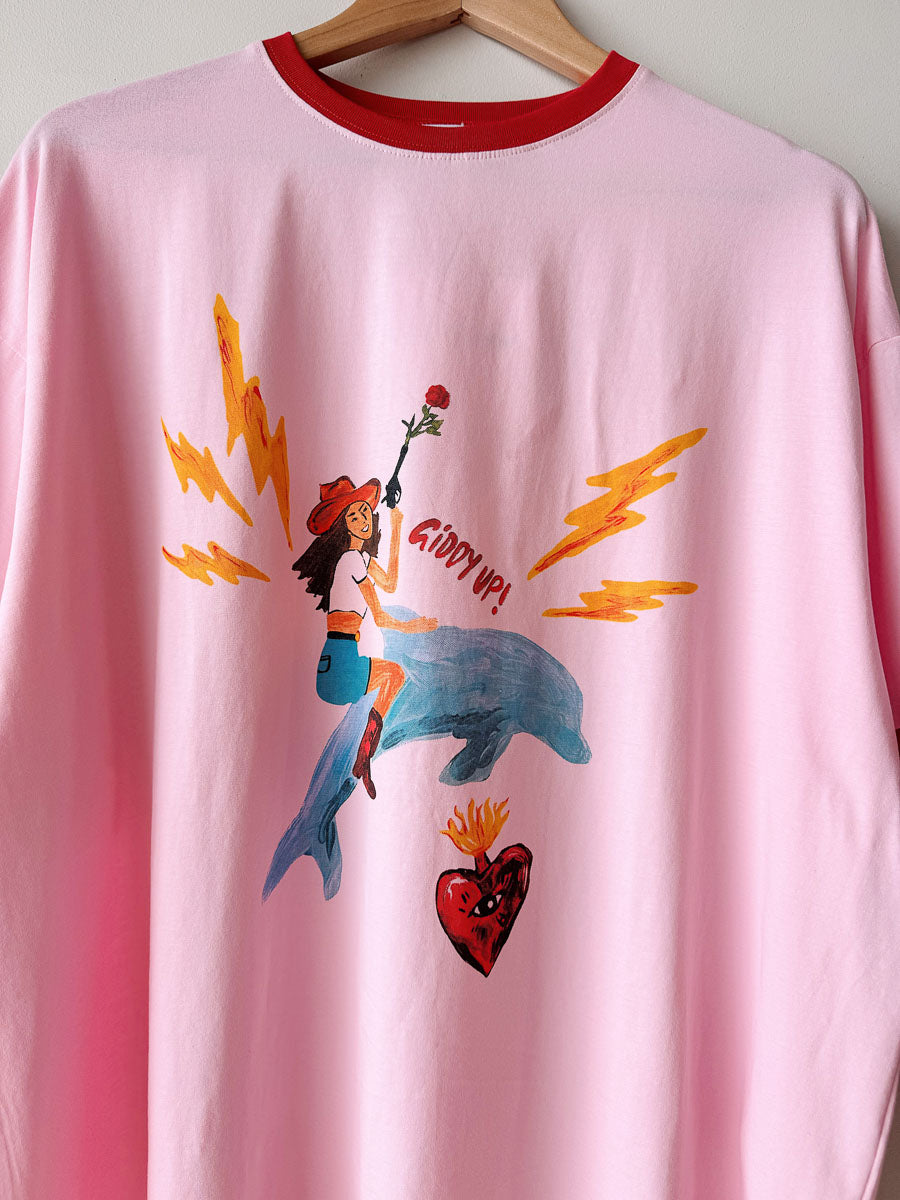 Womens SS Tee | Giddy Up Pink/Red