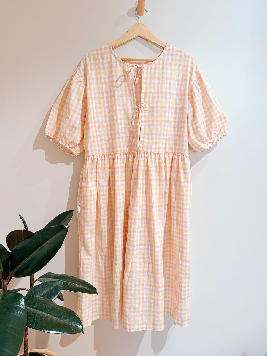 Womens Pippa Cotton Sun Dress | Sorbet Gingham