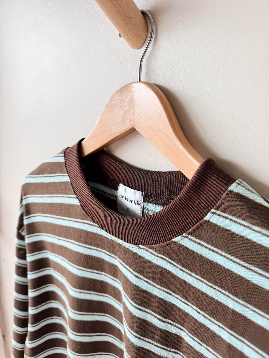 Womens LS Ribbed SET | Choc/Blue