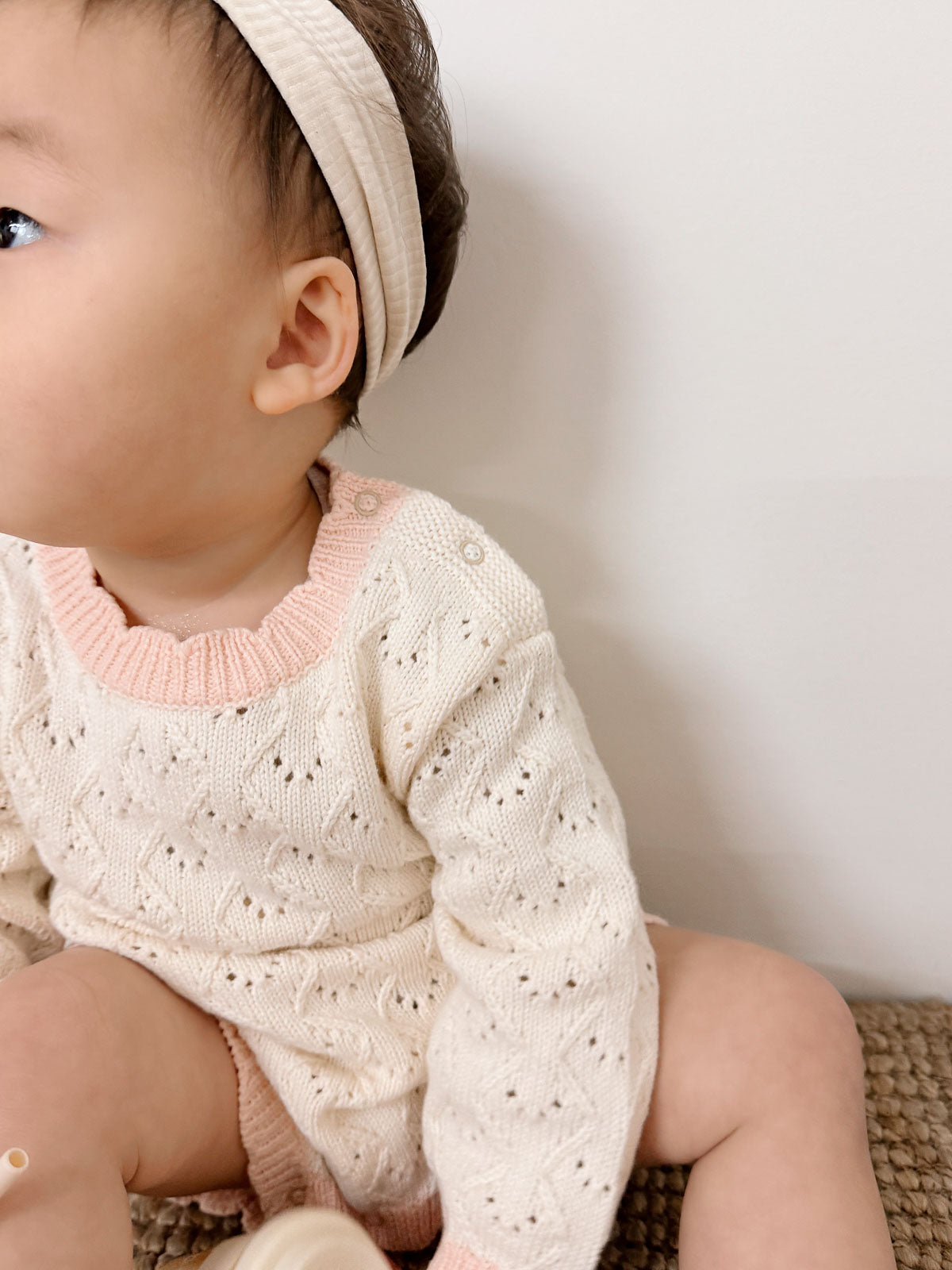 Mila Scollop Romper | Cream Blossom