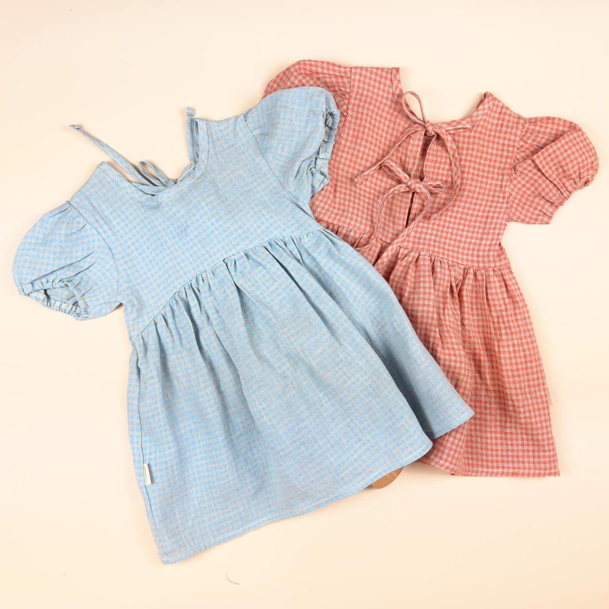 Pippa Linen Dress | Coral Petite Check