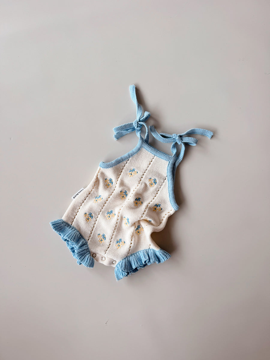 Bloom Pointelle Tie Romper | Pansy