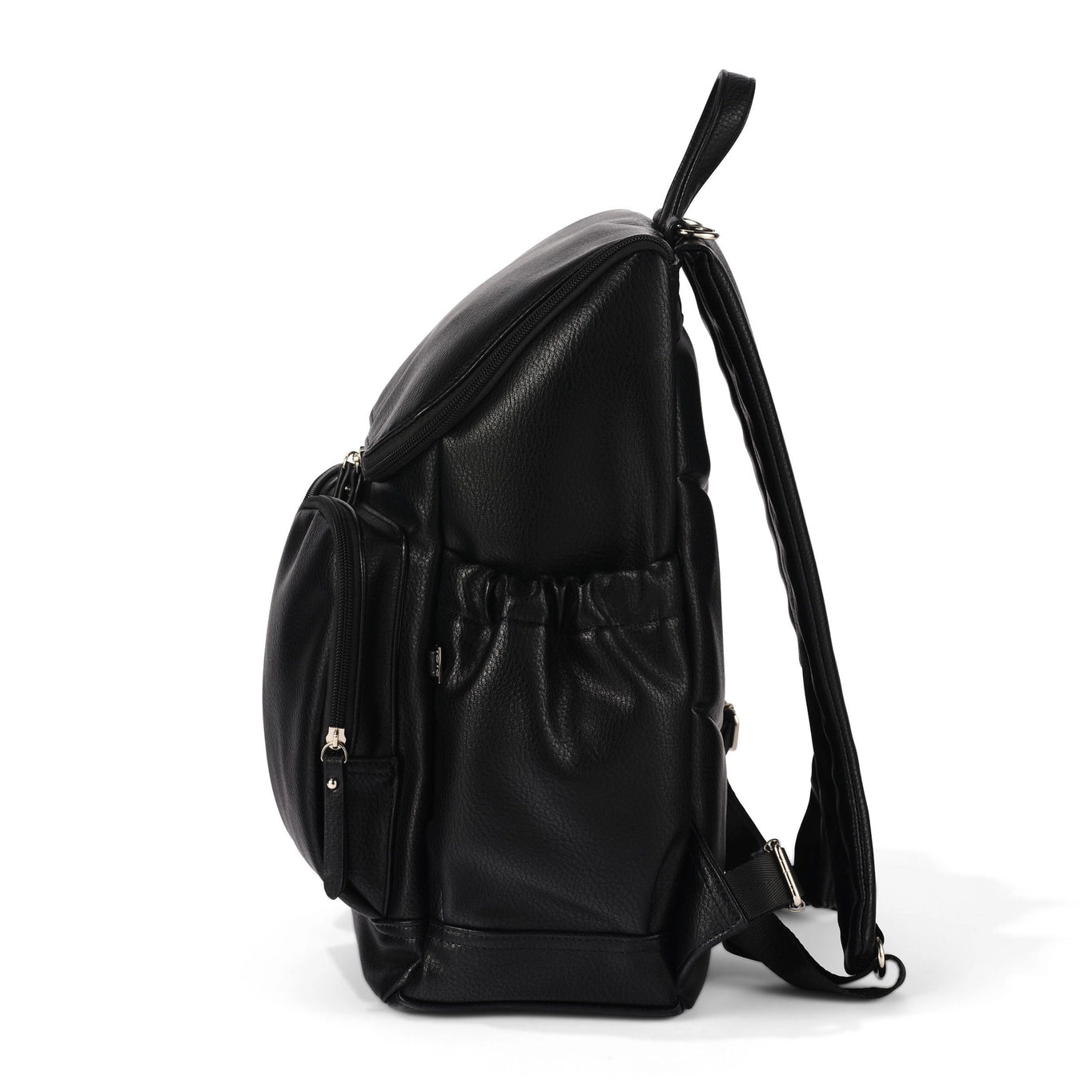 Nappy Backpack l Black Dimple Vegan Leather