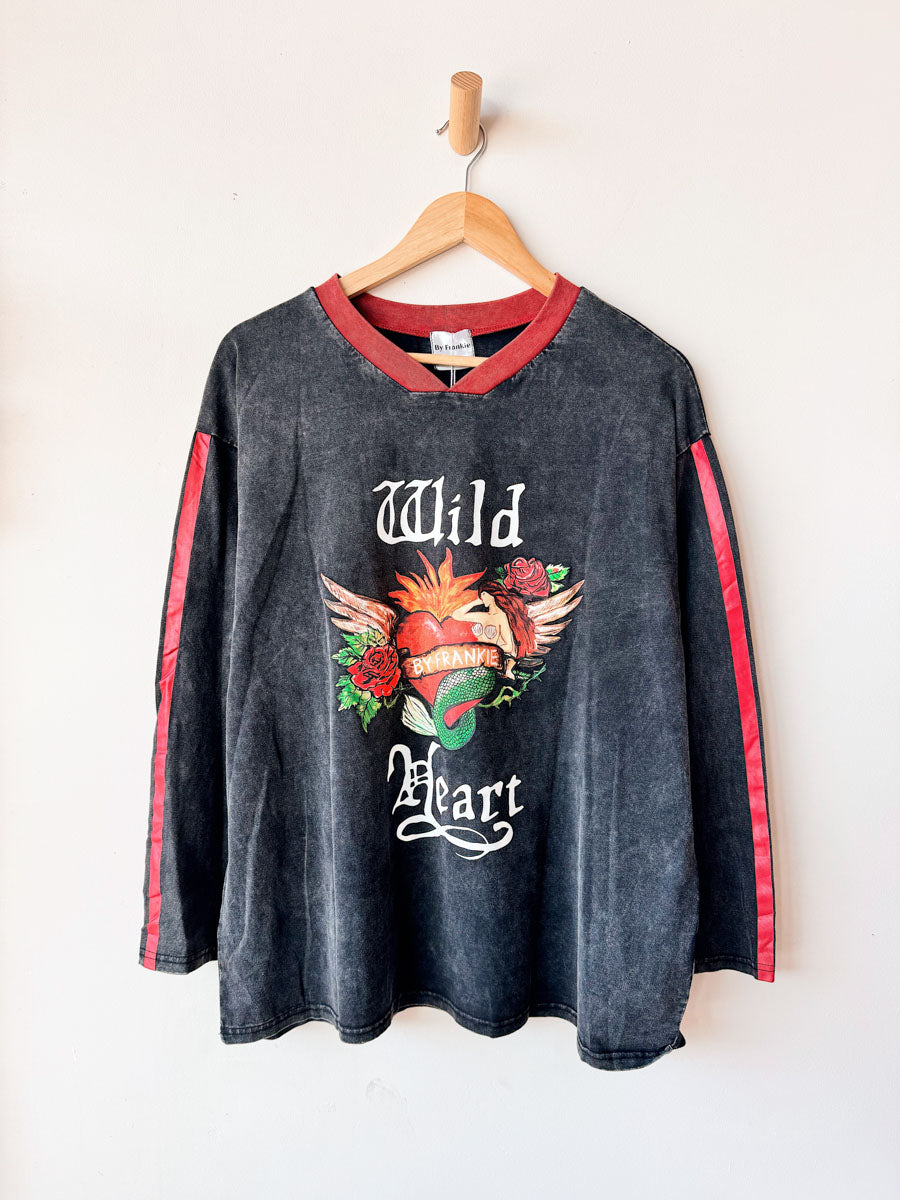 Womens LS Tee | Wild Hearts Acid Wash