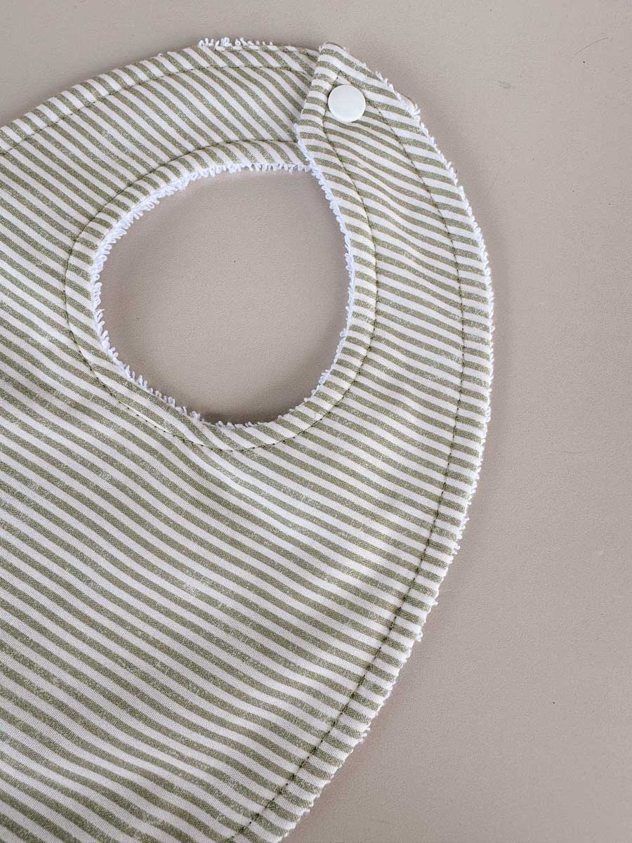 Cotton Dribble Bibs | Stripe green