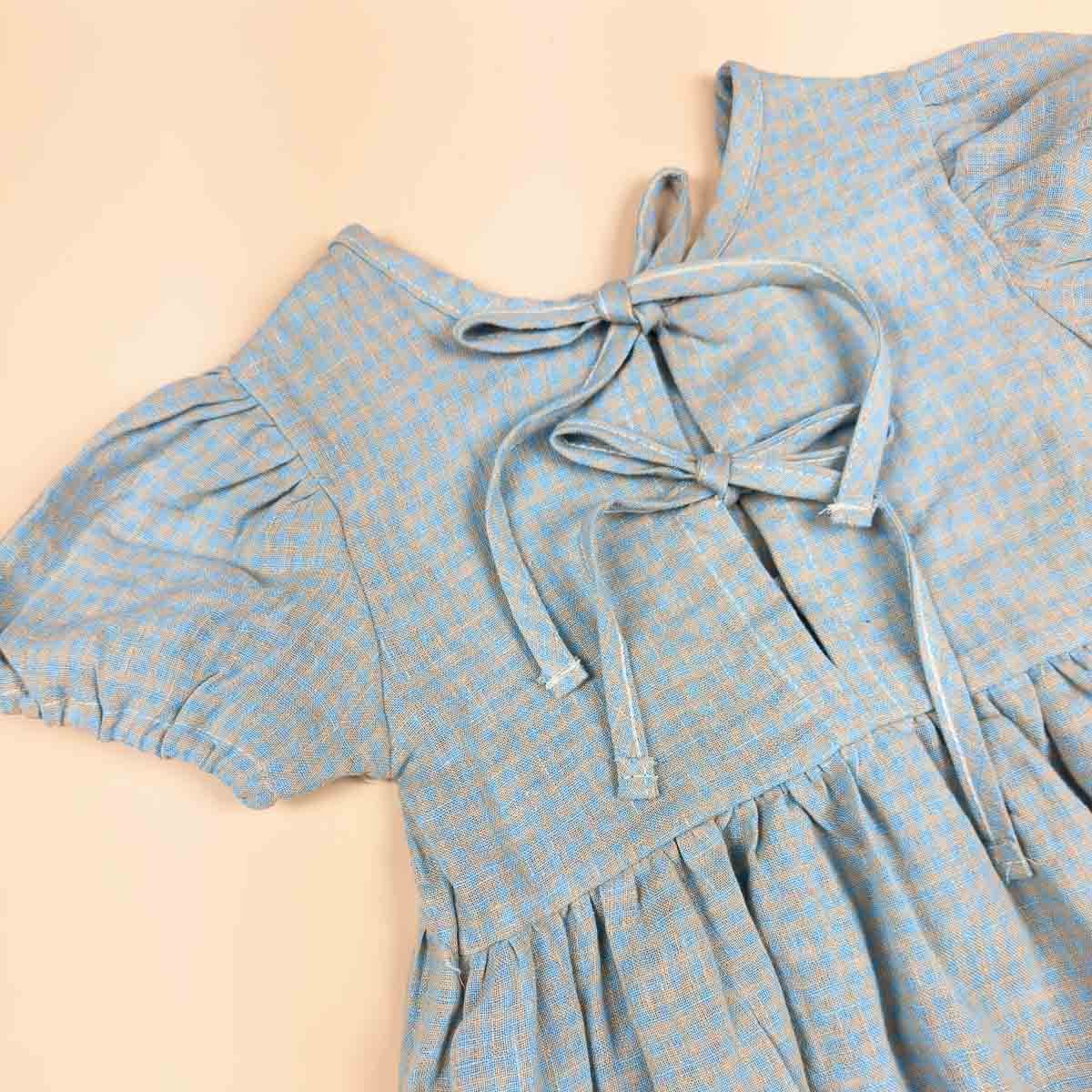 Pippa Linen Dress | Seafoam Blue Petite Check