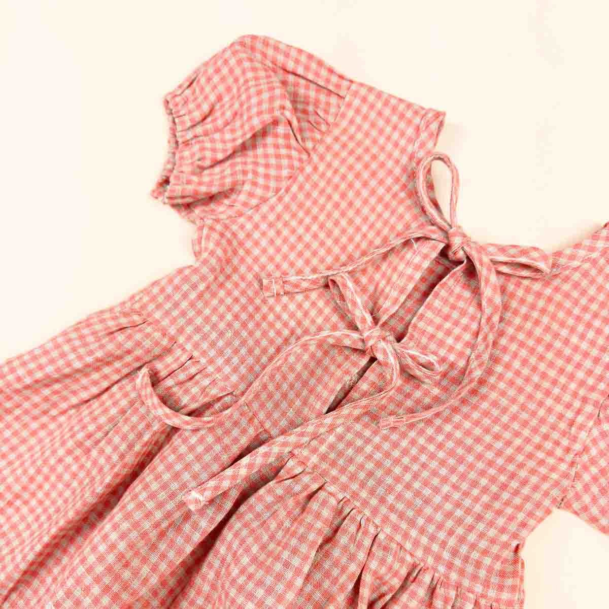 Pippa Linen Dress | Coral Petite Check