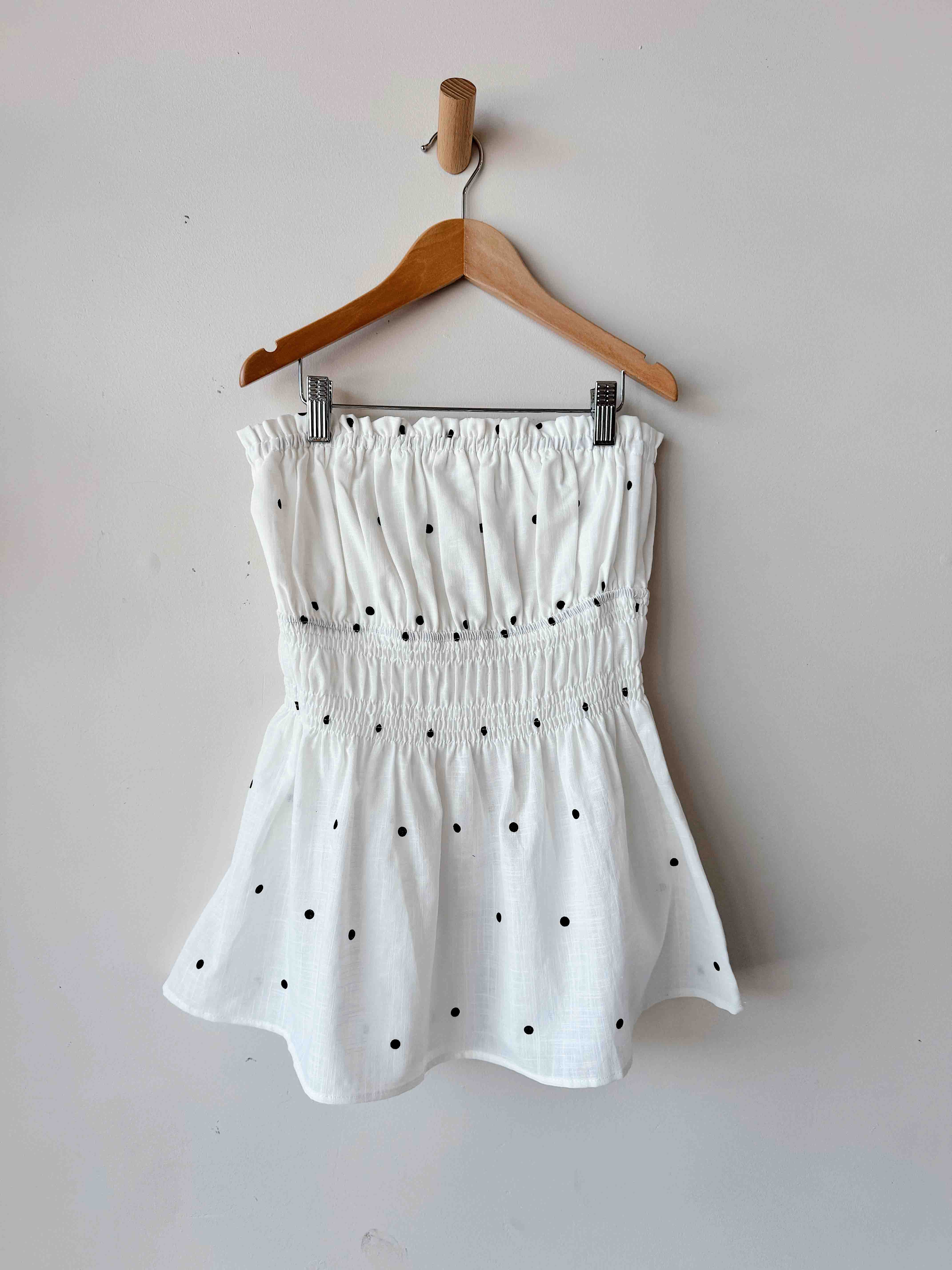 Women's Strapless Top | Mini Polka Dot