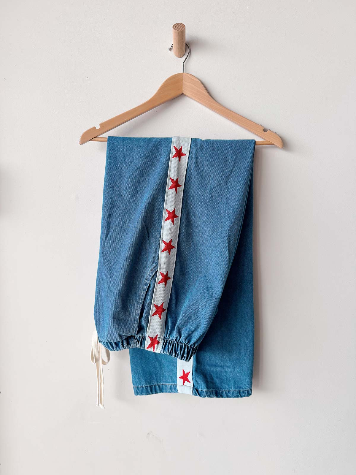 Women's Striped Stars Print Casual Denim Trousers
