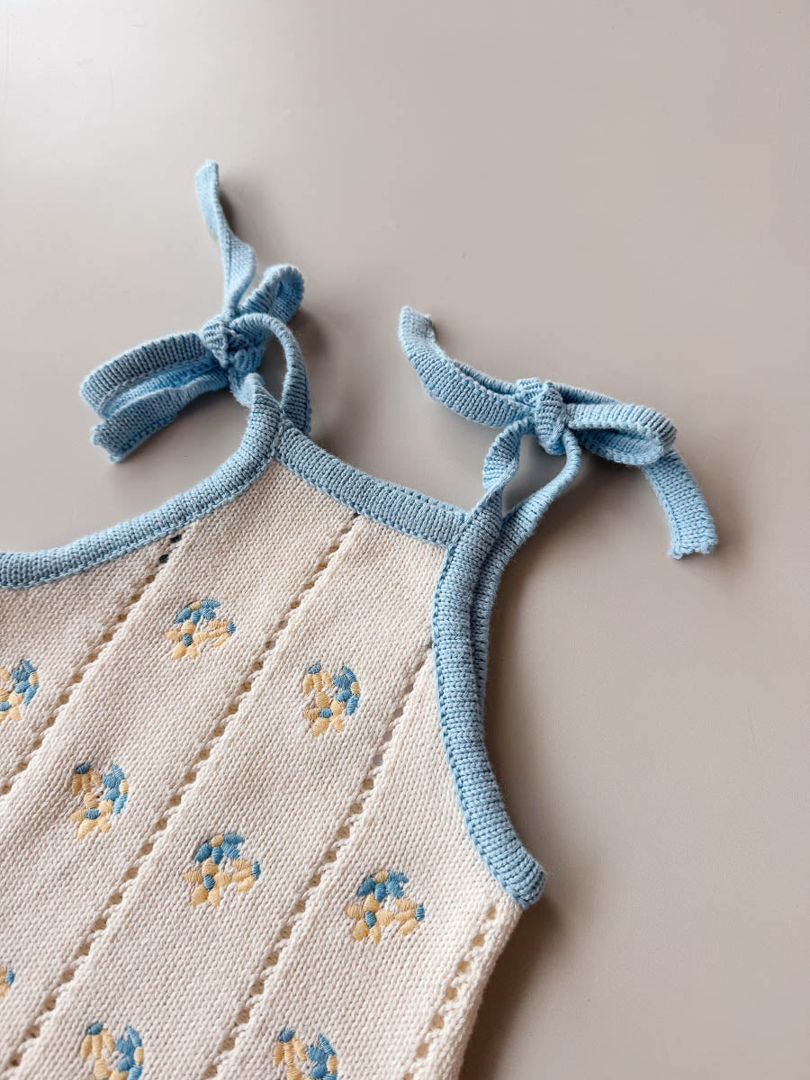 Bloom Pointelle Tie Romper | Pansy