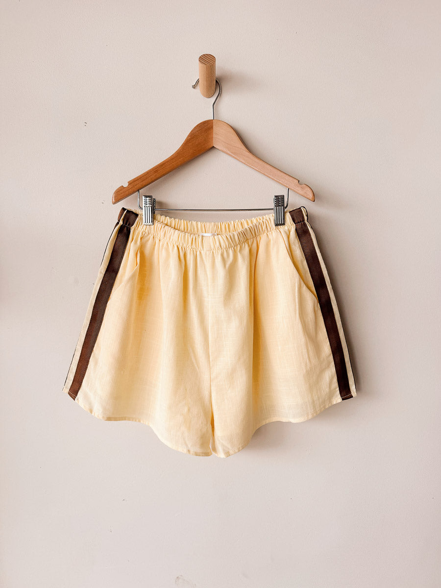 Women's Shorts | Yellow/Choc Racer Stripe