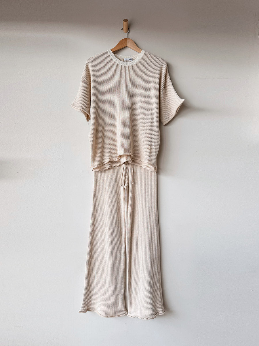 Women's Fine Rib Set | Sand