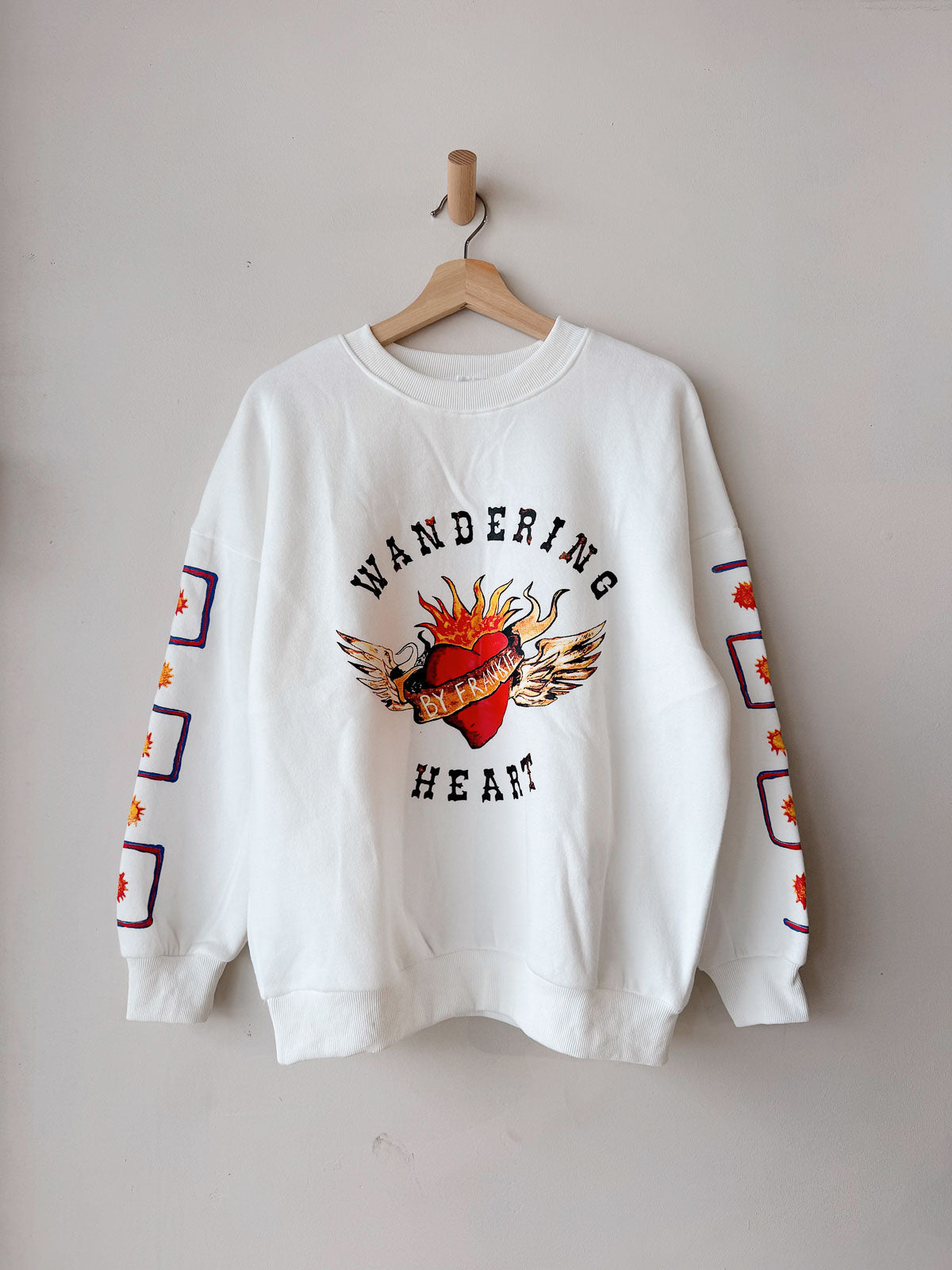 Women's Wondering Hearts Sweat | White Fleece