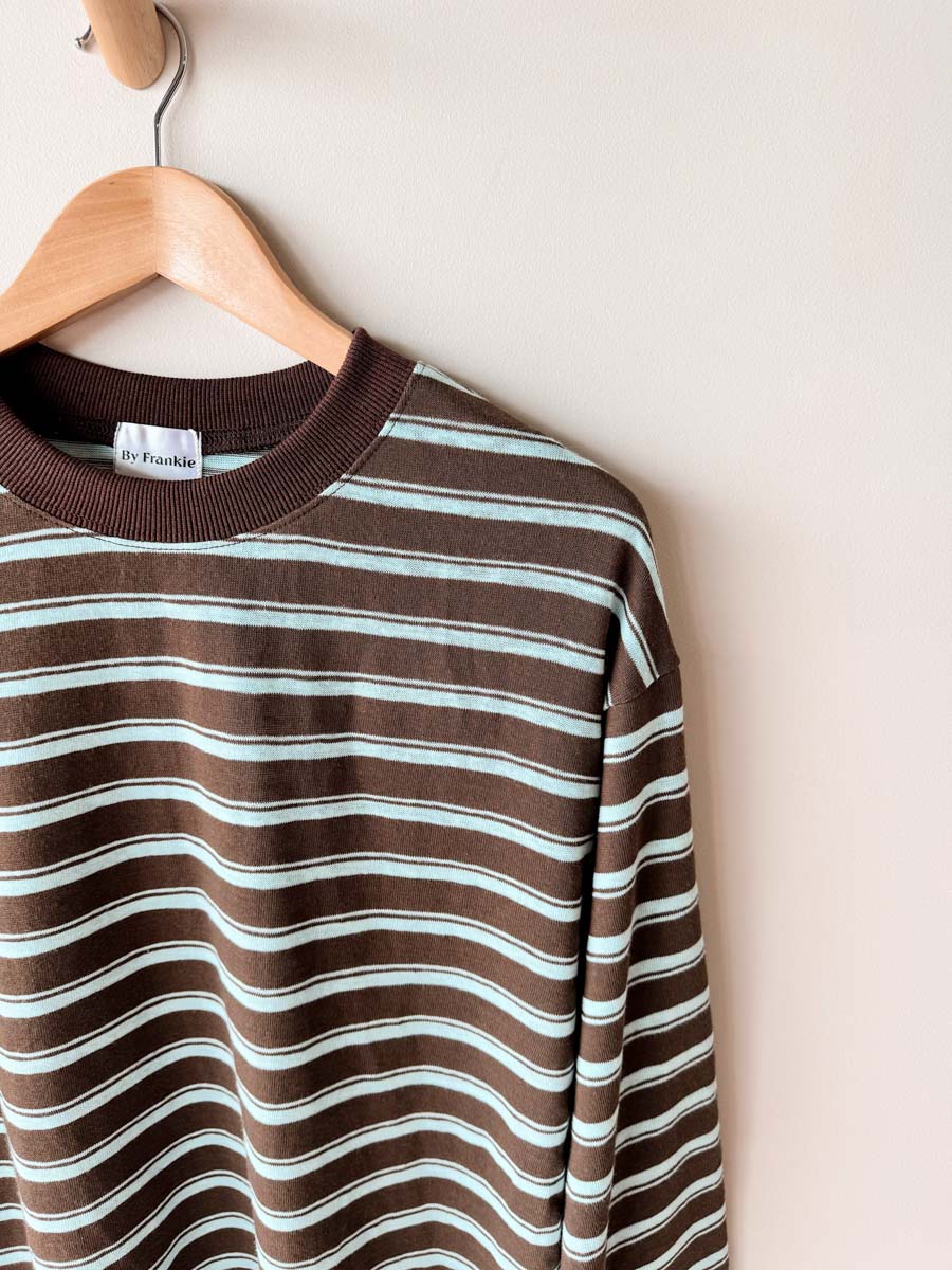 Womens LS Ribbed SET | Choc/Blue