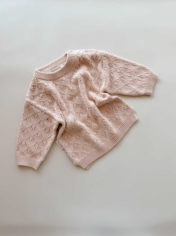 Mila Pointelle Cotton Sweater | Petal