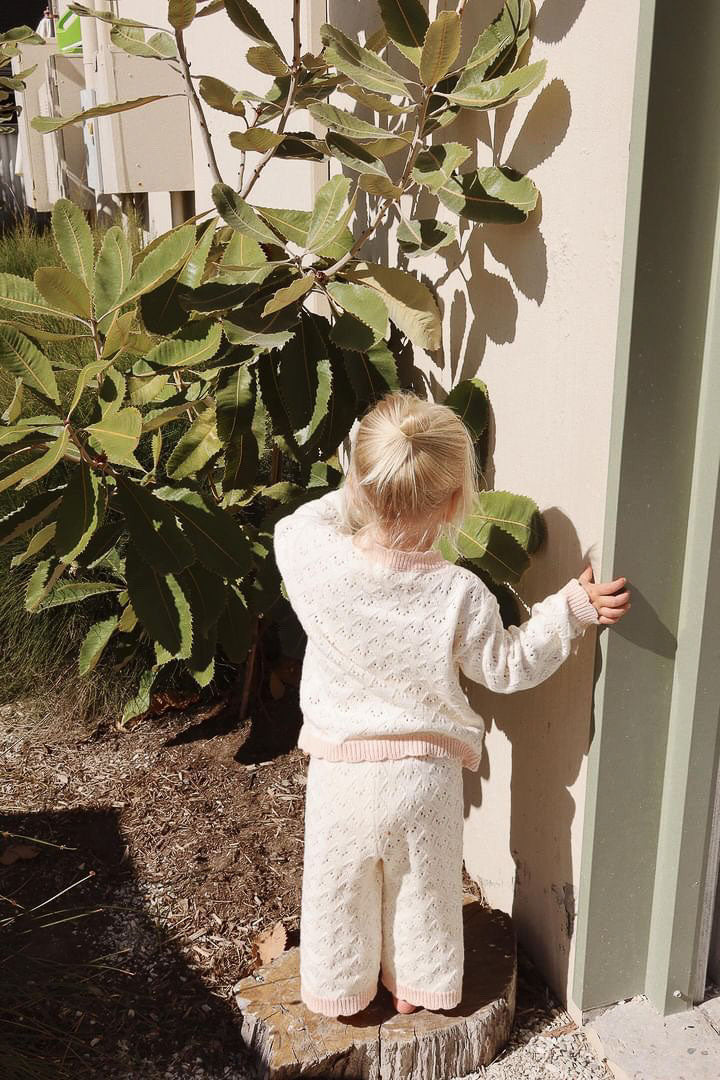 Mila Scollop Cardigan | Cream Blossom