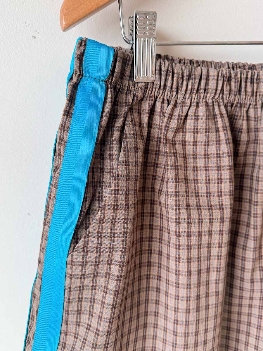 Women's Shorts | Gingham/Blue Race Stripe
