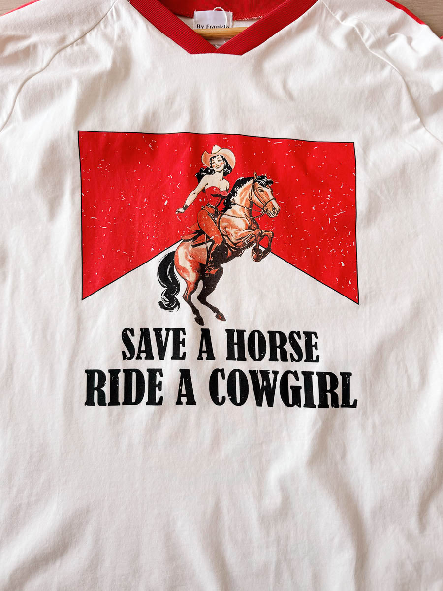 Womens SS Tee | Save a Horse Cowgirl