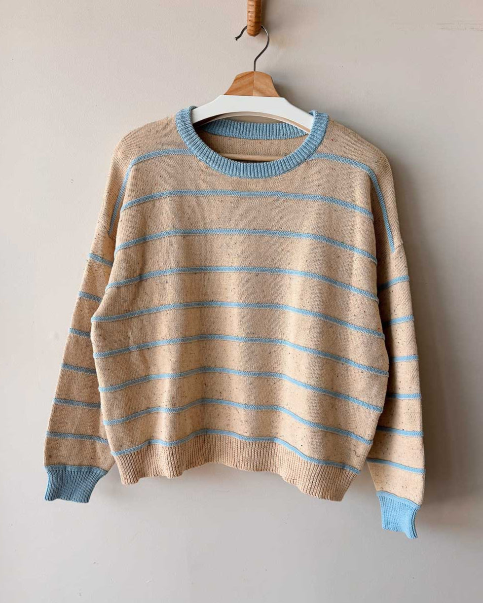 Cotton Womens Jumper | Sky Stripe