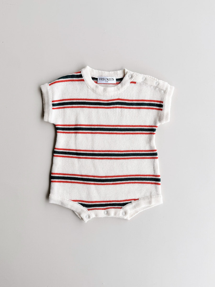 Pre-Order Retro Stripe Cotton Romper | Double Stripe