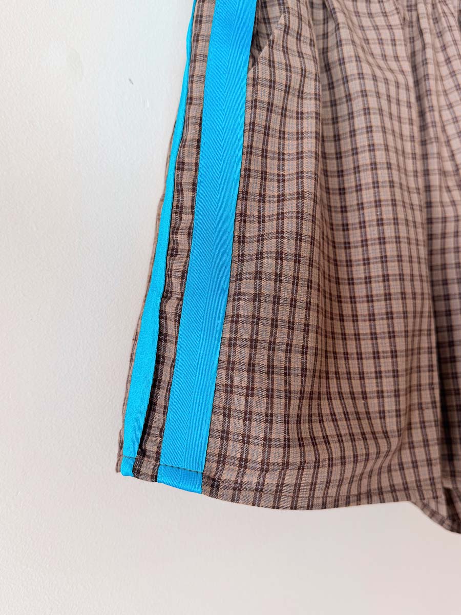 Women's Shorts | Gingham/Blue Race Stripe