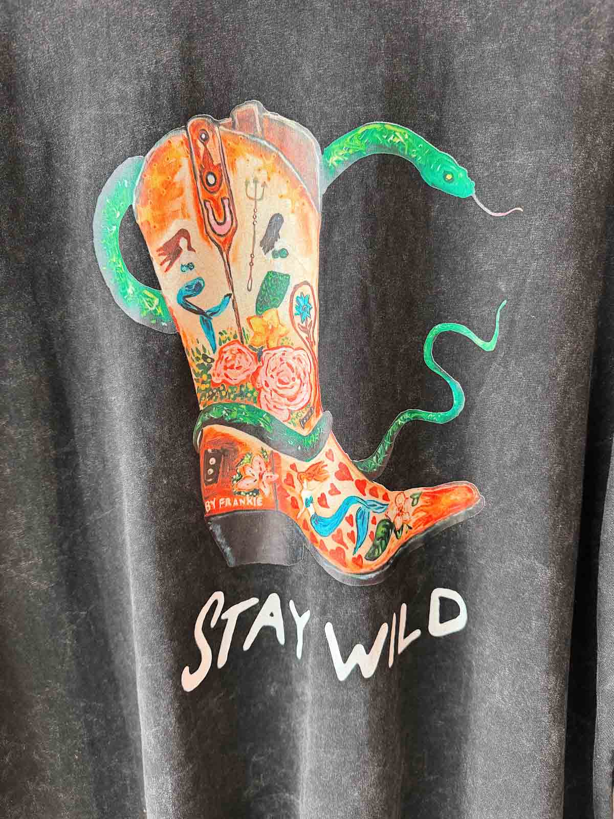 Oversized Pullover | Darlin stay wild black