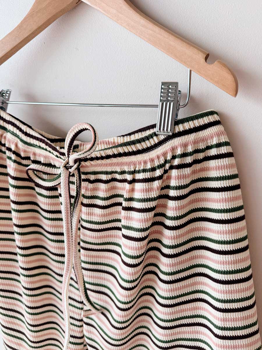 Women's Ribbed Shorts | Beige/Green/Pink