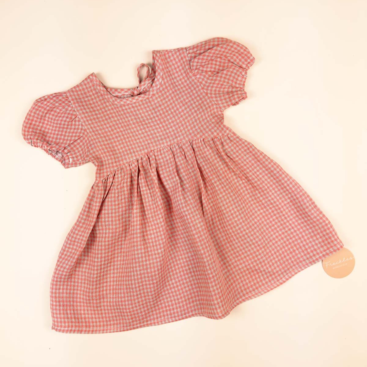 Pippa Linen Dress | Coral Petite Check