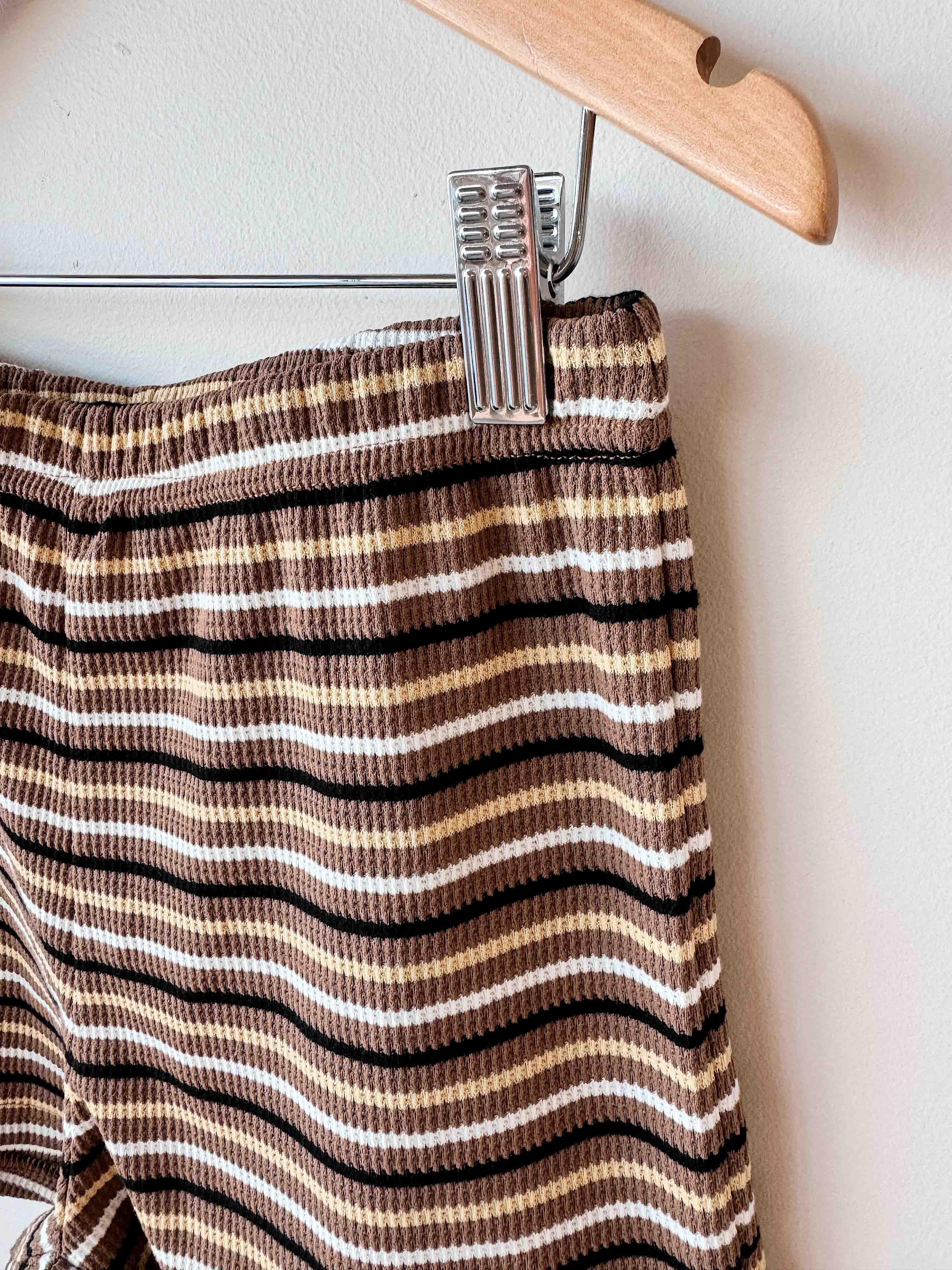 Women's Ribbed Mini Shorts | Brown/Yellow