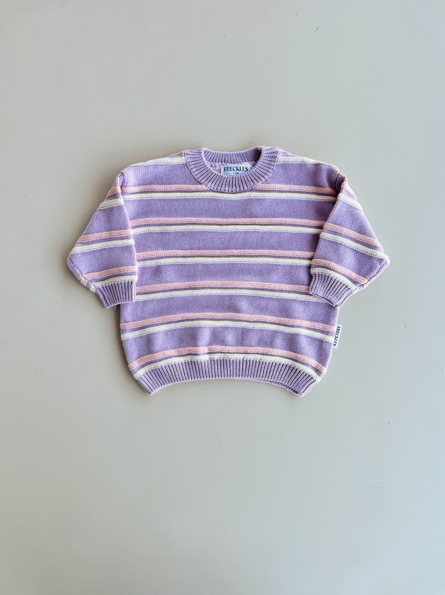 Raised Stripe Knit SET | Aster/Sweetpea/Snow