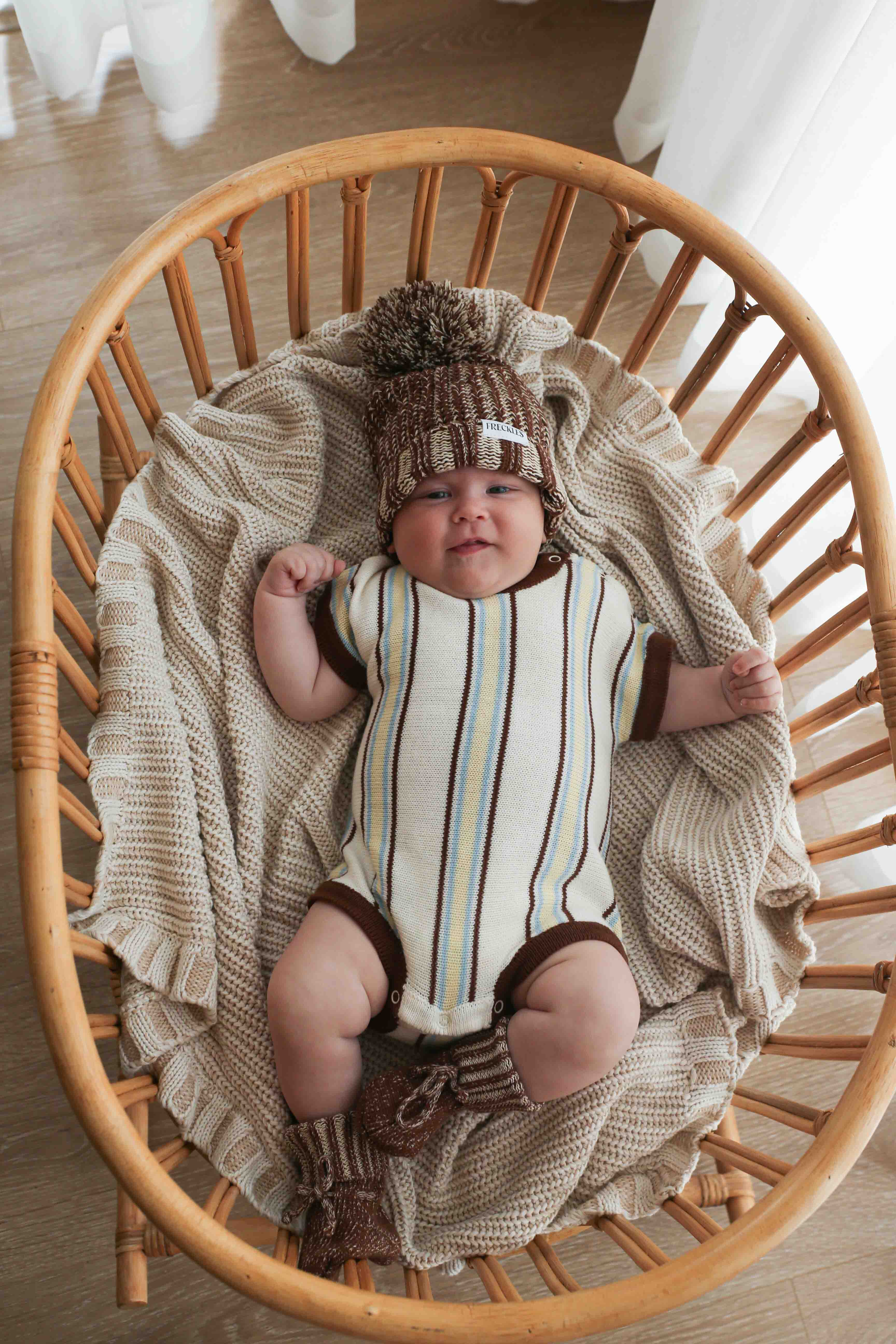 Retro Stripe Romper | Azure