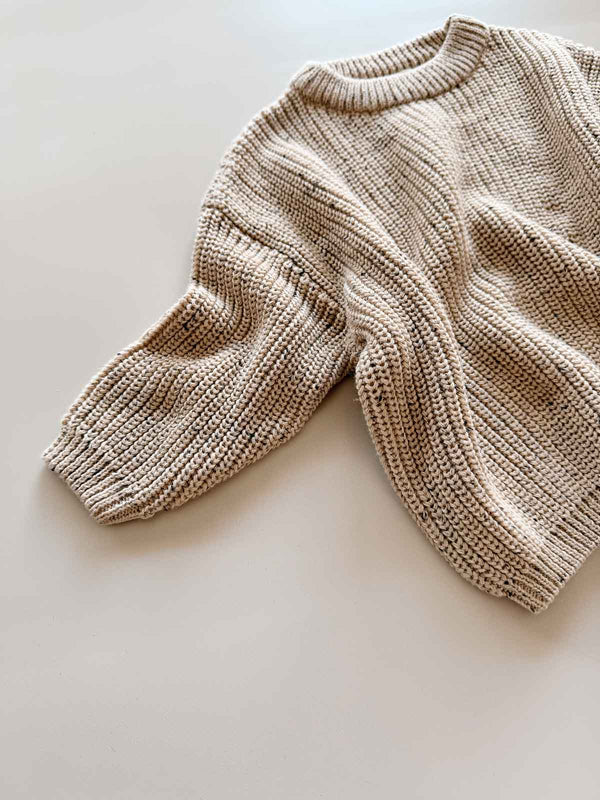 Jamie Unisex Cotton Sweater | Latte Speck