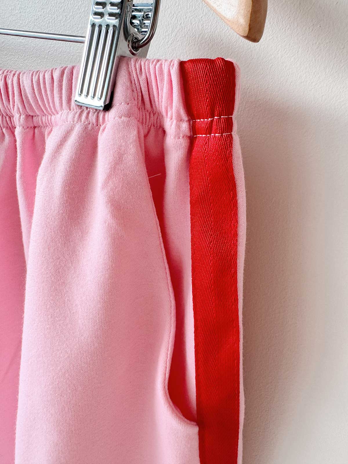 Women's Shorts | Terry Pink Red Stripe