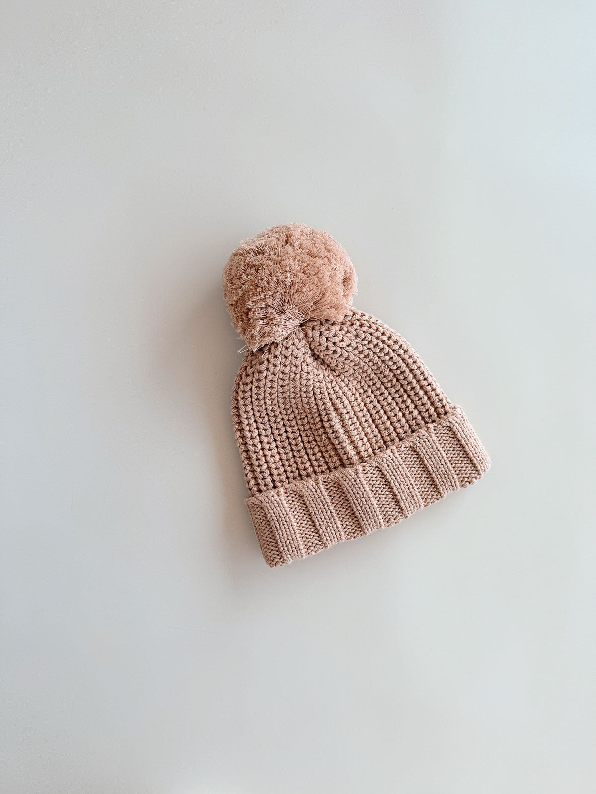 Chunky Cotton Rib Beanie | Clay